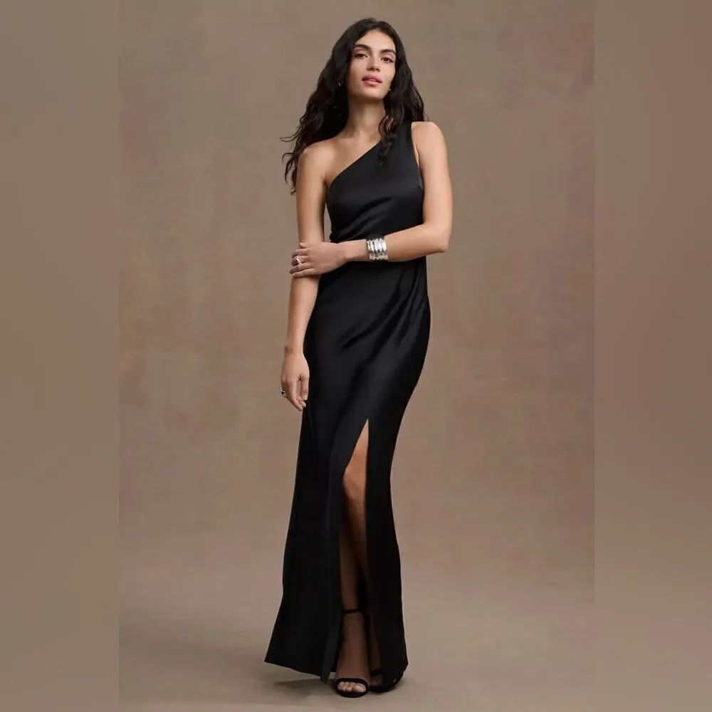 BHLDN Dylan One Shoulder Satin Gown NEW
